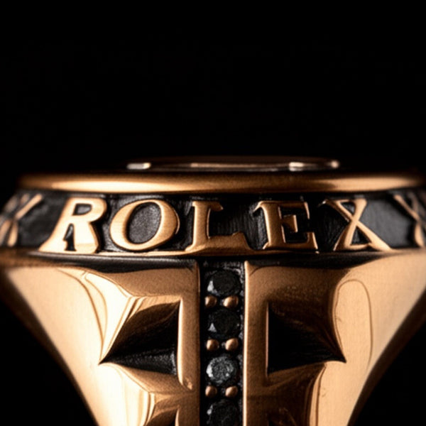 Royal Series - CROWN CREST RING - Pure Stainless Steel Men’s Rose Gold-Plated Ring – Statement Luxury Jewelry (Size : 19-22-24)