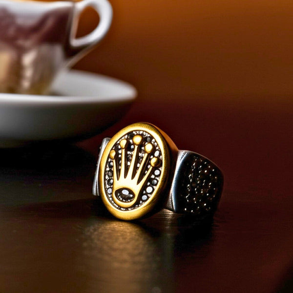 Royal Series - CROWN ORIX RING - Pure Stainless Steel Men’s Steel-Plated Ring – Statement Luxury Jewelry (Size : 18-19-21-23)