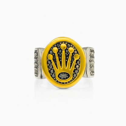 THE MEN THING Rings Royal Series - CROWN ORIX - SILVER RING - Pure Stainless Steel Men’s Silver-Plated Ring – Statement Luxury Jewelry (Size : 18-19-21-23)