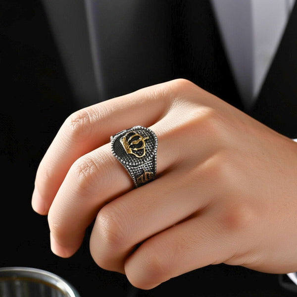 Royal Series - CROWNCLAD RING - Pure Stainless Steel Men’s Steel-Gold-Plated Ring – Statement Luxury Jewelry (Size : 20-22-24-27)