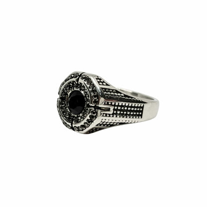 THE MEN THING Rings Royal Series - DARK CITADEL RING - Pure Stainless Steel Men’s Steel-Plated Ring – Statement Luxury Jewelry (Size : 16-17-19-21-22-26-27)