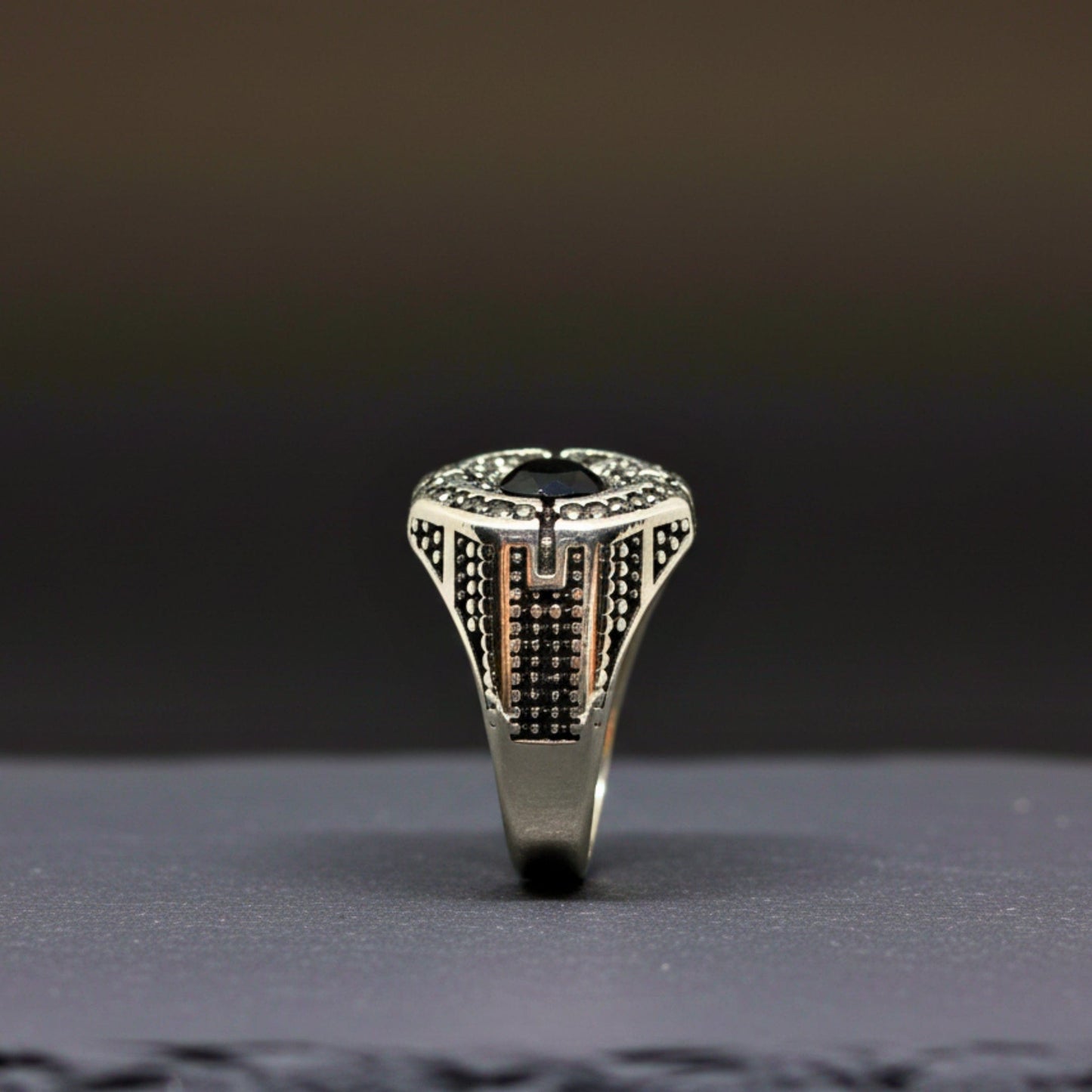 THE MEN THING Rings Royal Series - DARK CITADEL RING - Pure Stainless Steel Men’s Steel-Plated Ring – Statement Luxury Jewelry (Size : 16-17-19-21-22-26-27)