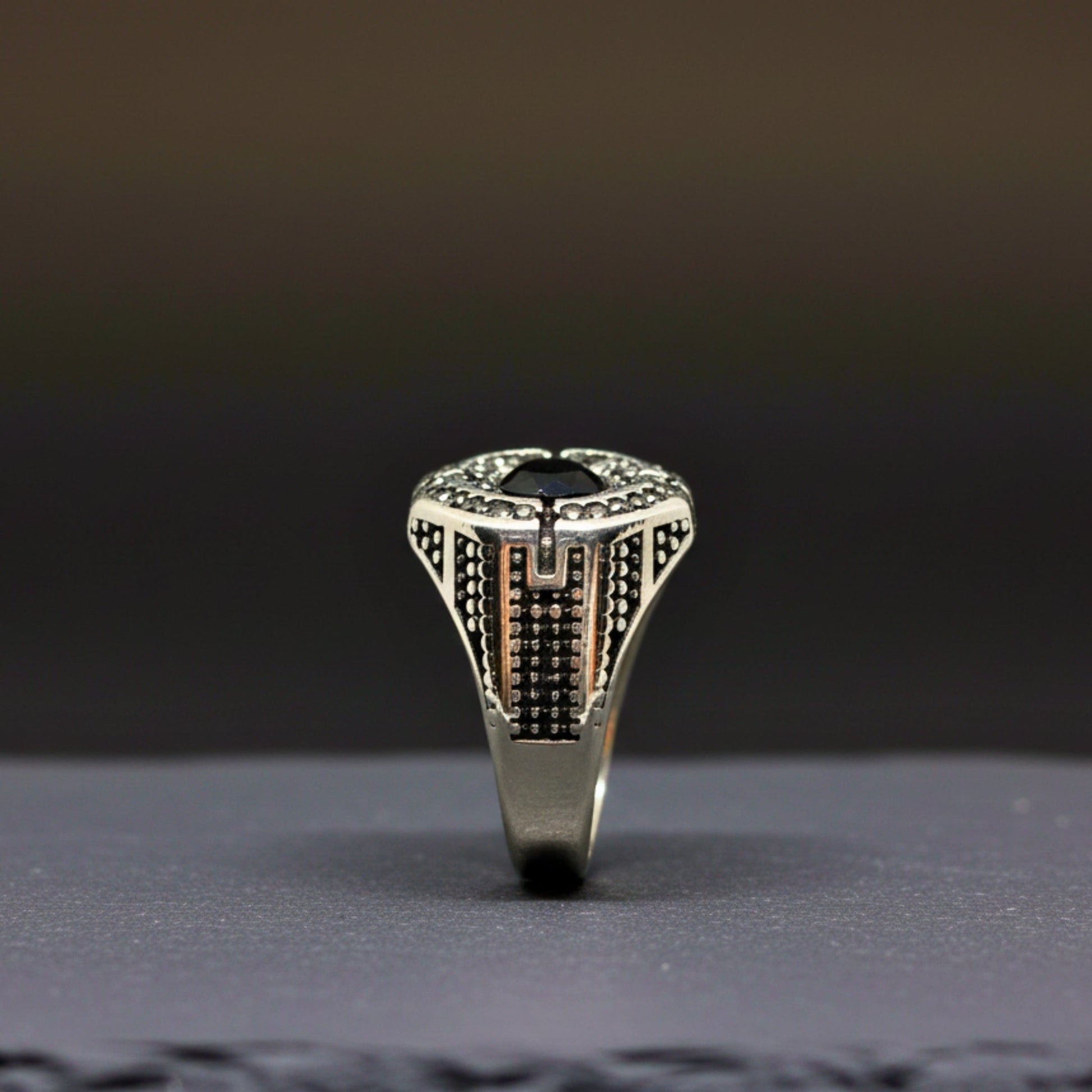 THE MEN THING Rings Royal Series - DARK CITADEL RING - Pure Stainless Steel Men’s Steel-Plated Ring – Statement Luxury Jewelry (Size : 16-17-19-21-22-26-27)