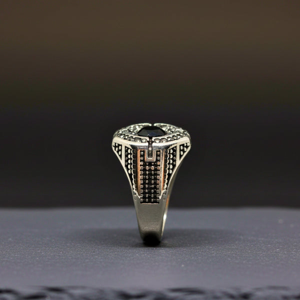 Royal Series - DARK CITADEL RING - Pure Stainless Steel Men’s Steel-Plated Ring – Statement Luxury Jewelry (Size : 16-17-19-21-22-26-27)