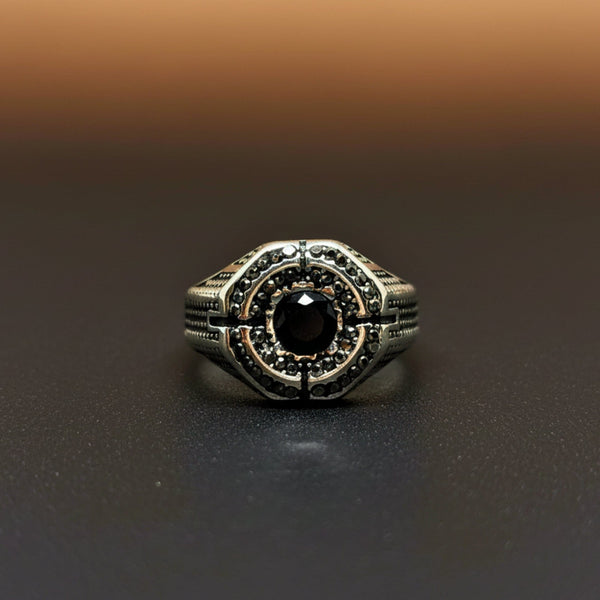 Royal Series - DARK CITADEL RING - Pure Stainless Steel Men’s Steel-Plated Ring – Statement Luxury Jewelry (Size : 16-17-19-21-22-26-27)