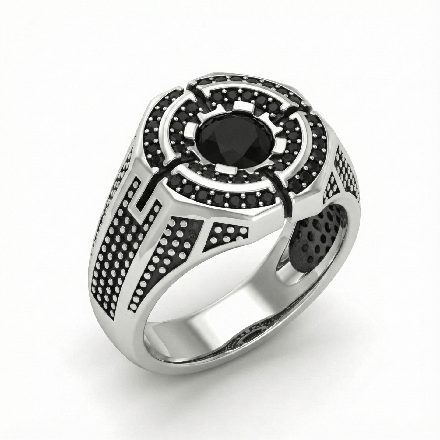 THE MEN THING Rings Royal Series - DARK CITADEL RING - Pure Stainless Steel Men’s Steel-Plated Ring – Statement Luxury Jewelry (Size : 16-17-19-21-22-26-27)