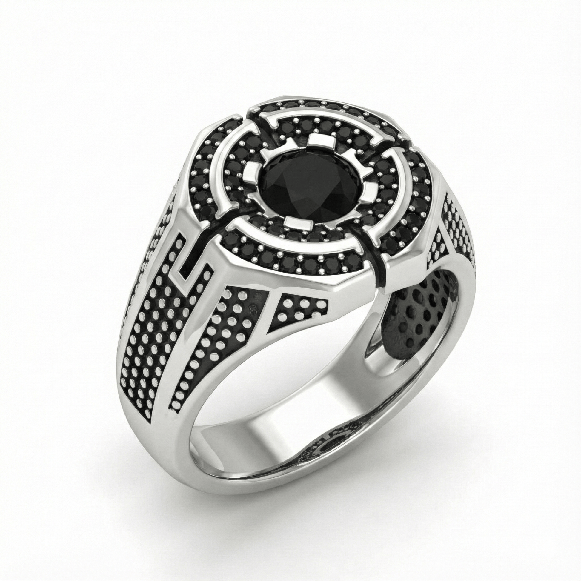 THE MEN THING Rings Royal Series - DARK CITADEL RING - Pure Stainless Steel Men’s Steel-Plated Ring – Statement Luxury Jewelry (Size : 16-17-19-21-22-26-27)