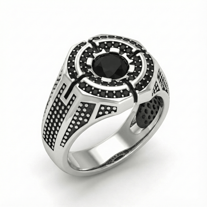 THE MEN THING Rings Royal Series - DARK CITADEL RING - Pure Stainless Steel Men’s Steel-Plated Ring – Statement Luxury Jewelry (Size : 16-17-19-21-22-26-27)