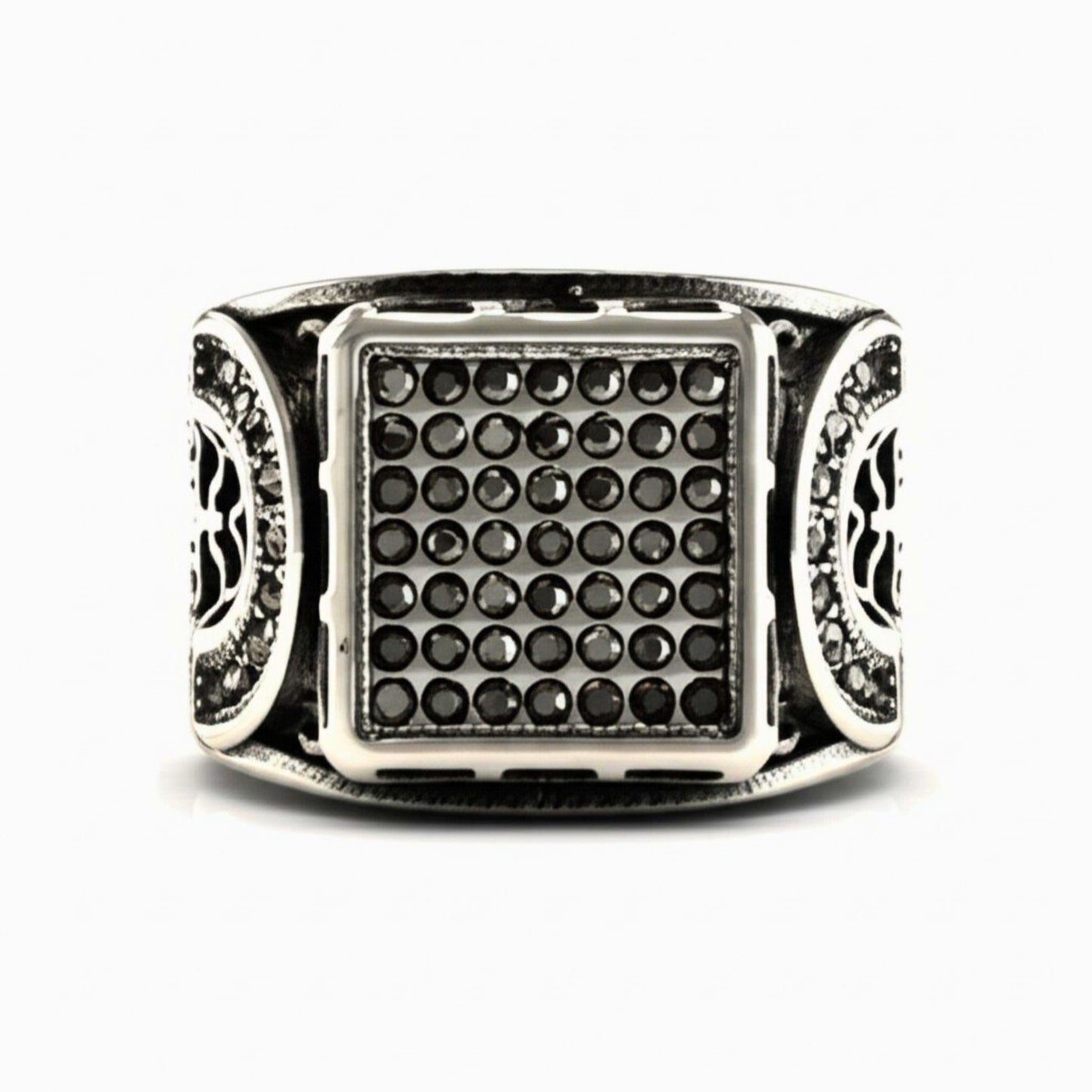 THE MEN THING Rings Royal Series - DARK REGENT RING - Pure Stainless Steel Men’s Steel-Plated Ring – Statement Luxury Jewelry (Size : 17-20-22-25-27)