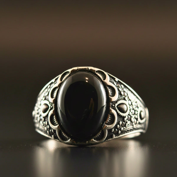 Royal Series - DARK SOVEREIGN RING - Pure Stainless Steel Men’s Gold-Plated Ring – Statement Luxury Jewelry (Size : 16-17-21-22-26-27)