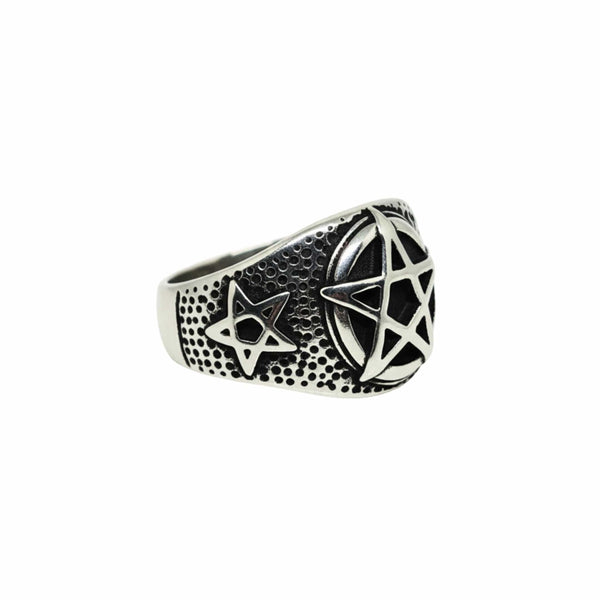 Royal Series - DARKSTAR EMBLEM RING - Pure Stainless Steel Men’s Steel-Plated Ring – Statement Luxury Jewelry (Size : 16-18-20-22-28-30)