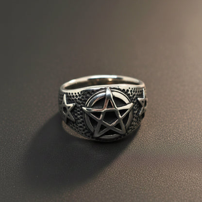 THE MEN THING Rings Royal Series - DARKSTAR EMBLEM RING - Pure Stainless Steel Men’s Steel-Plated Ring – Statement Luxury Jewelry (Size : 16-18-20-22-28-30)