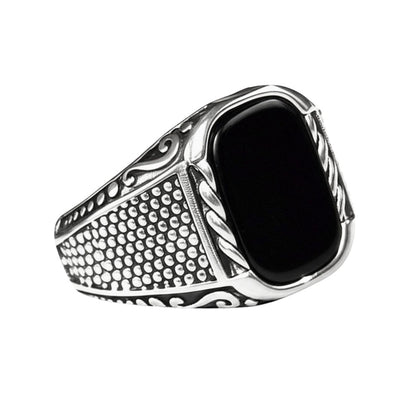 THE MEN THING Rings Royal Series - DARKSTEEL EMBLEM RING - Pure Stainless Steel Men’s Steel-Plated Ring – Statement Luxury Jewelry (Size : 16-17-21-22-27)