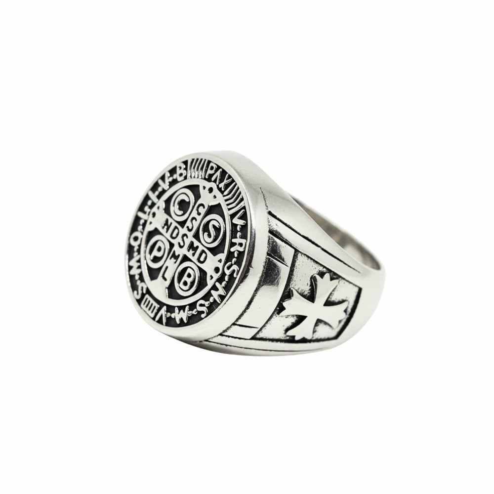 THE MEN THING Rings Royal Series - DIVINE WARD RING - Pure Stainless Steel Men’s Steel-Plated Ring – Statement Luxury Jewelry (Size : 22-24-27-28-30)
