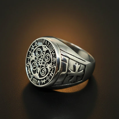 THE MEN THING Rings Royal Series - DIVINE WARD RING - Pure Stainless Steel Men’s Steel-Plated Ring – Statement Luxury Jewelry (Size : 22-24-27-28-30)