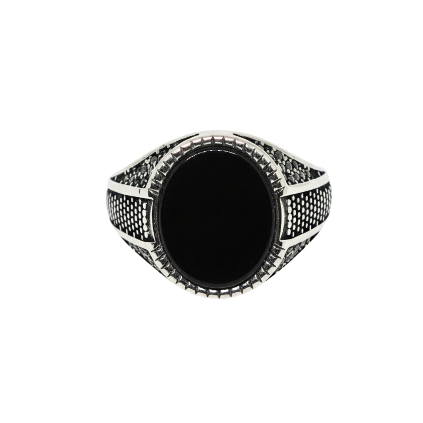 THE MEN THING Rings Royal Series - EBON GUARD RING - Pure Stainless Steel Men’s Steel-Plated Ring – Statement Luxury Jewelry (Size : 16-22-24-26-27)