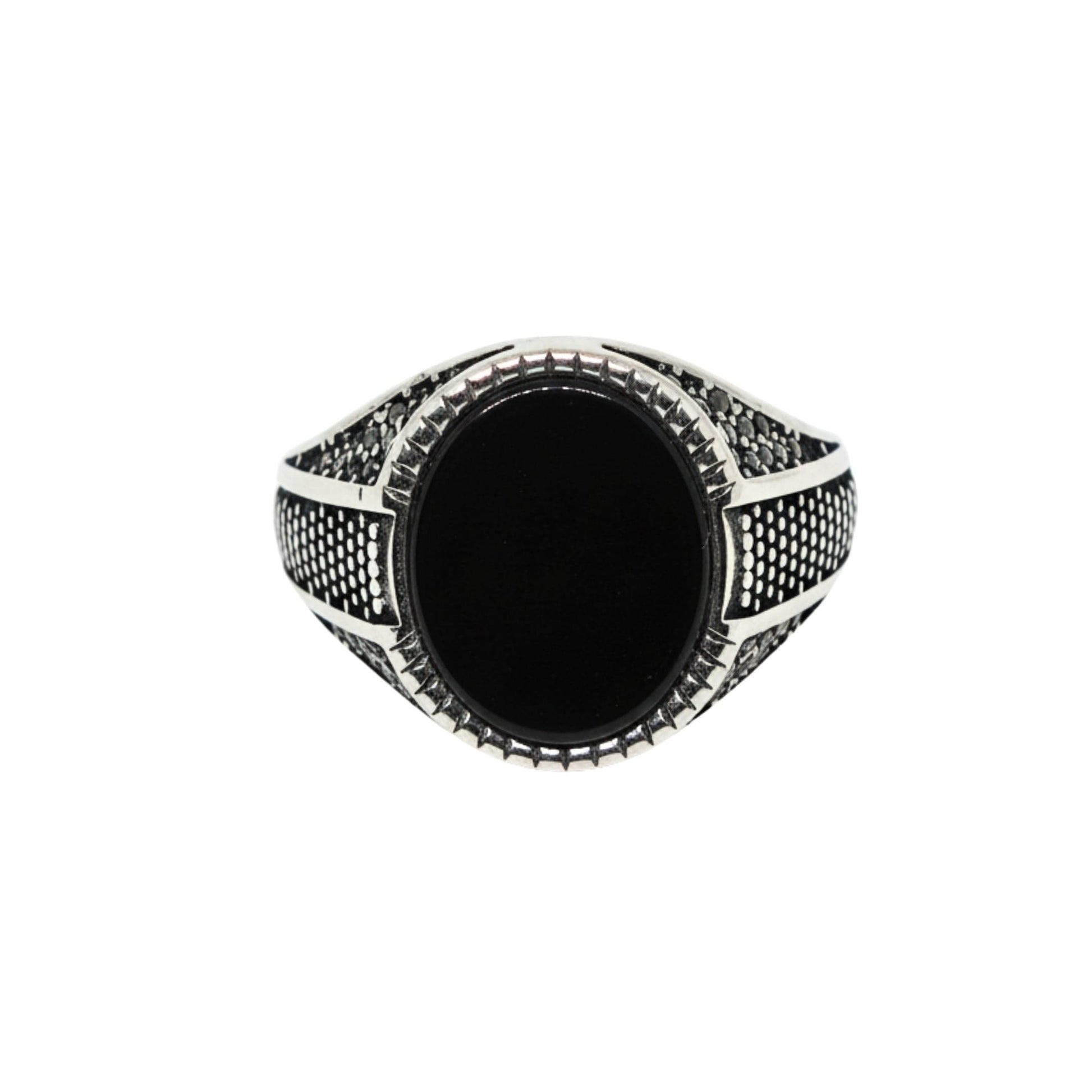 THE MEN THING Rings Royal Series - EBON GUARD RING - Pure Stainless Steel Men’s Steel-Plated Ring – Statement Luxury Jewelry (Size : 16-22-24-26-27)