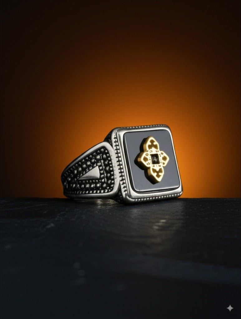 THE MEN THING Rings Royal Series - Eternal Enigma RING - Pure Stainless Steel Men’s Silver-Plated Ring – Statement Luxury Jewelry (Size : 17-22-24-26)