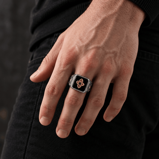 THE MEN THING Rings Royal Series - Eternal Enigma RING - Pure Stainless Steel Men’s Steel-Plated Ring – Statement Luxury Jewelry (Size : 17-22-24-26)