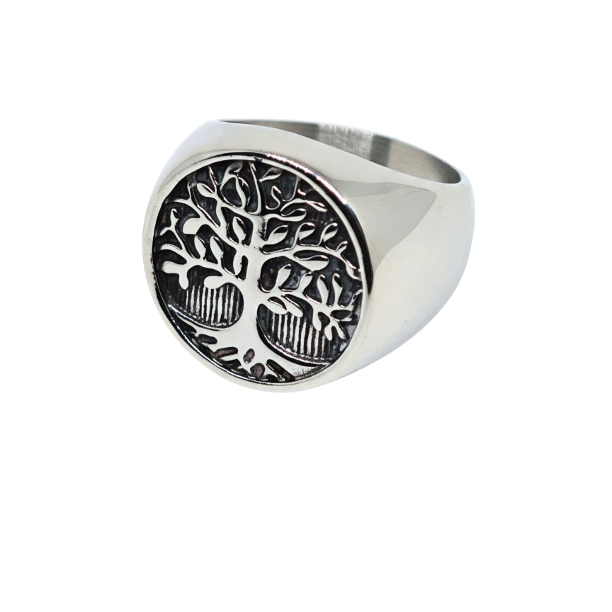 THE MEN THING Rings Royal Series - GENESIS TREE RING - Pure Stainless Steel Men’s Steel-Plated Ring – Statement Luxury Jewelry (Size : 16-19-21-22-24-26-29-31-32)