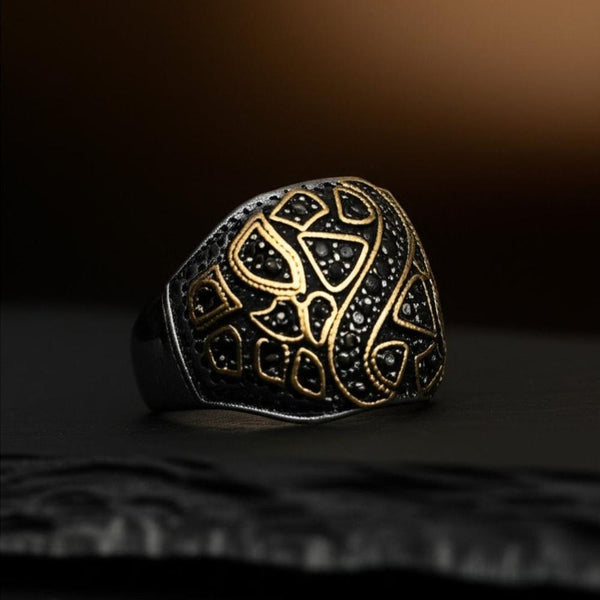Royal Series - GOLDEN BASILISK RING - Pure Stainless Steel Men’s Steel-Plated Ring – Statement Luxury Jewelry (Size : 21-24)