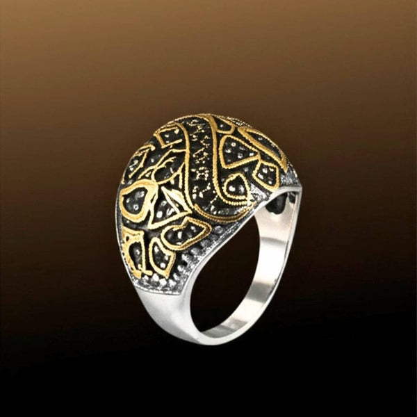 Royal Series - GOLDEN BASILISK RING - Pure Stainless Steel Men’s Steel-Plated Ring – Statement Luxury Jewelry (Size : 21-24)