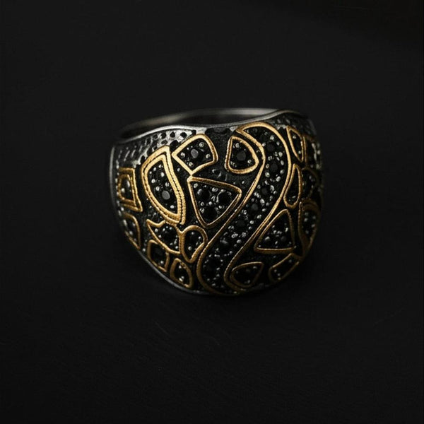 Royal Series - GOLDEN BASILISK RING - Pure Stainless Steel Men’s Steel-Plated Ring – Statement Luxury Jewelry (Size : 21-24)