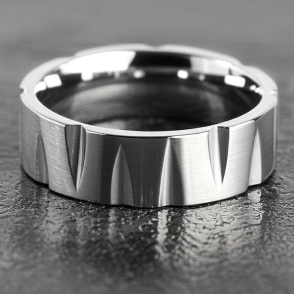 Royal Series - GRAVIX EDGE RING - Pure Stainless Steel Men’s Steel-Plated Ring – Statement Luxury Jewelry (Size : 17-19-22-24-27)