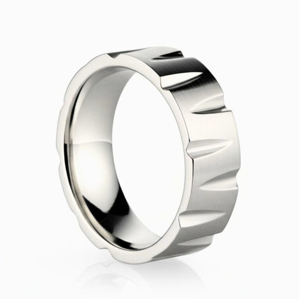 Royal Series - GRAVIX EDGE RING - Pure Stainless Steel Men’s Steel-Plated Ring – Statement Luxury Jewelry (Size : 17-19-22-24-27)