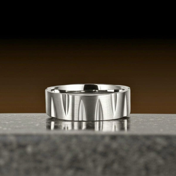 Royal Series - GRAVIX EDGE RING - Pure Stainless Steel Men’s Steel-Plated Ring – Statement Luxury Jewelry (Size : 17-19-22-24-27)