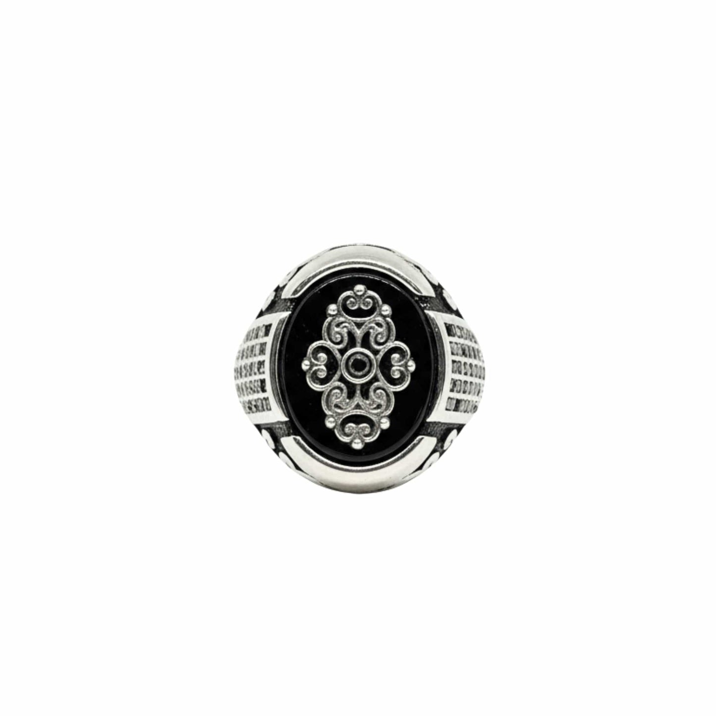 THE MEN THING Rings Royal Series - GRIDLOCK CREST RING - Pure Stainless Steel Men’s Steel-Plated Ring – Statement Luxury Jewelry (Size : - 16-17-18-20-21-24-26-27)