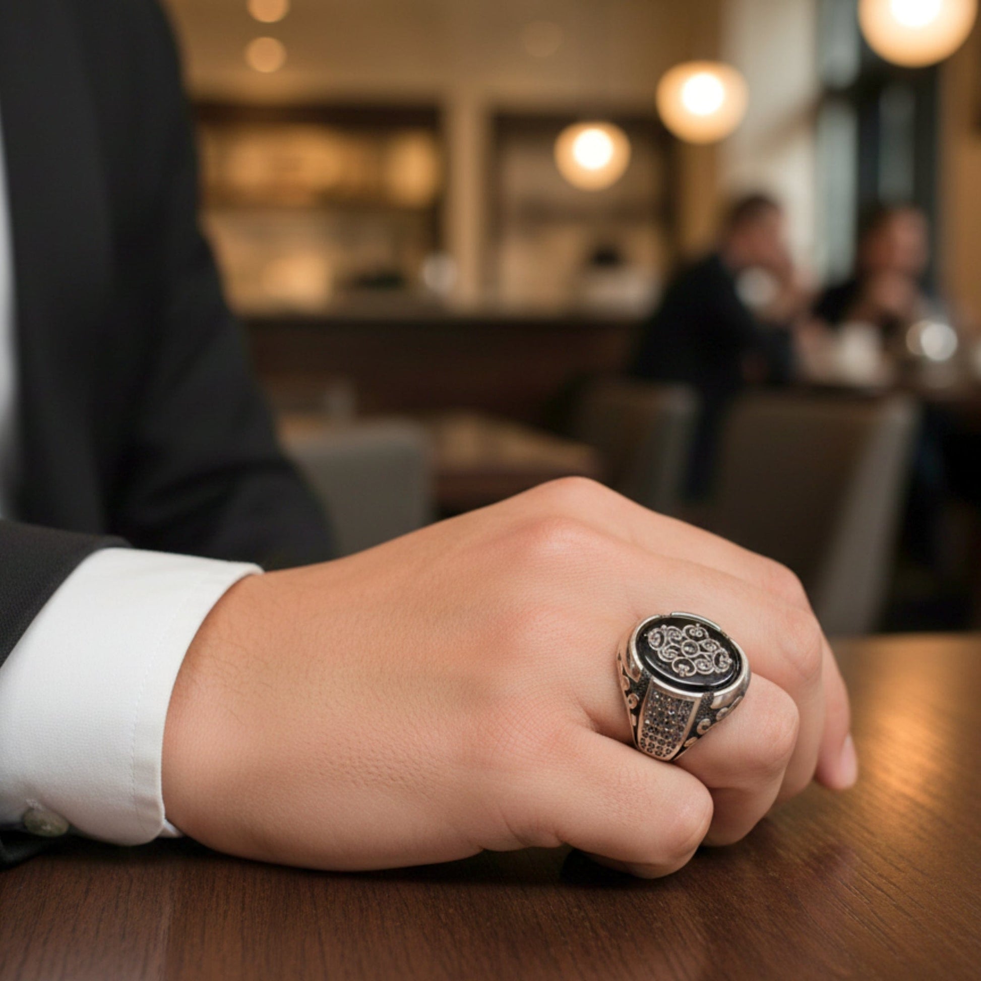 THE MEN THING Rings Royal Series - GRIDLOCK CREST RING - Pure Stainless Steel Men’s Steel-Plated Ring – Statement Luxury Jewelry (Size : - 16-17-18-20-21-24-26-27)