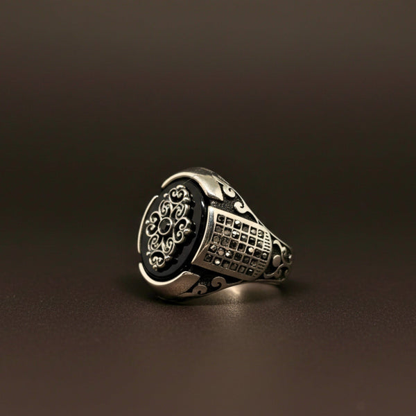 Royal Series - GRIDLOCK CREST RING - Pure Stainless Steel Men’s Steel-Plated Ring – Statement Luxury Jewelry (Size : - 16-17-18-20-21-24-26-27)