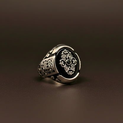 THE MEN THING Rings Royal Series - GRIDLOCK CREST RING - Pure Stainless Steel Men’s Steel-Plated Ring – Statement Luxury Jewelry (Size : - 16-17-18-20-21-24-26-27)