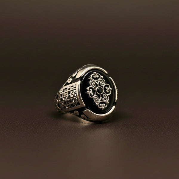 Royal Series - GRIDLOCK CREST RING - Pure Stainless Steel Men’s Steel-Plated Ring – Statement Luxury Jewelry (Size : - 16-17-18-20-21-24-26-27)