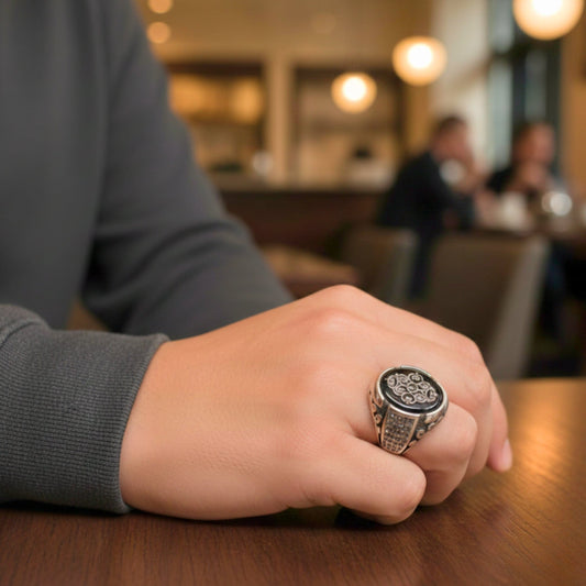 THE MEN THING Rings Royal Series - GRIDLOCK CREST RING - Pure Stainless Steel Men’s Steel-Plated Ring – Statement Luxury Jewelry (Size : - 16-17-18-20-21-24-26-27)