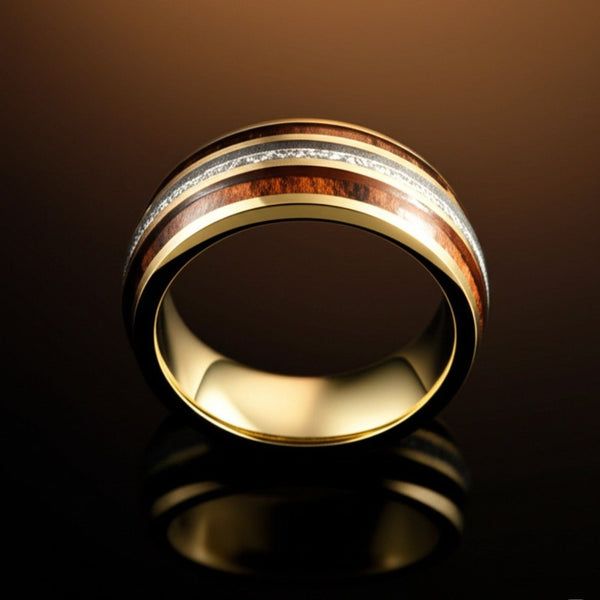 Royal Series - HELIOS CREST RING - Pure Stainless Steel Men’s Gold-Plated Ring – Statement Luxury Jewelry (Size : -17-19-23-25)