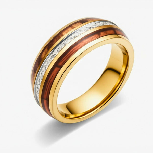 Royal Series - HELIOS CREST RING - Pure Stainless Steel Men’s Gold-Plated Ring – Statement Luxury Jewelry (Size : -17-19-23-25)