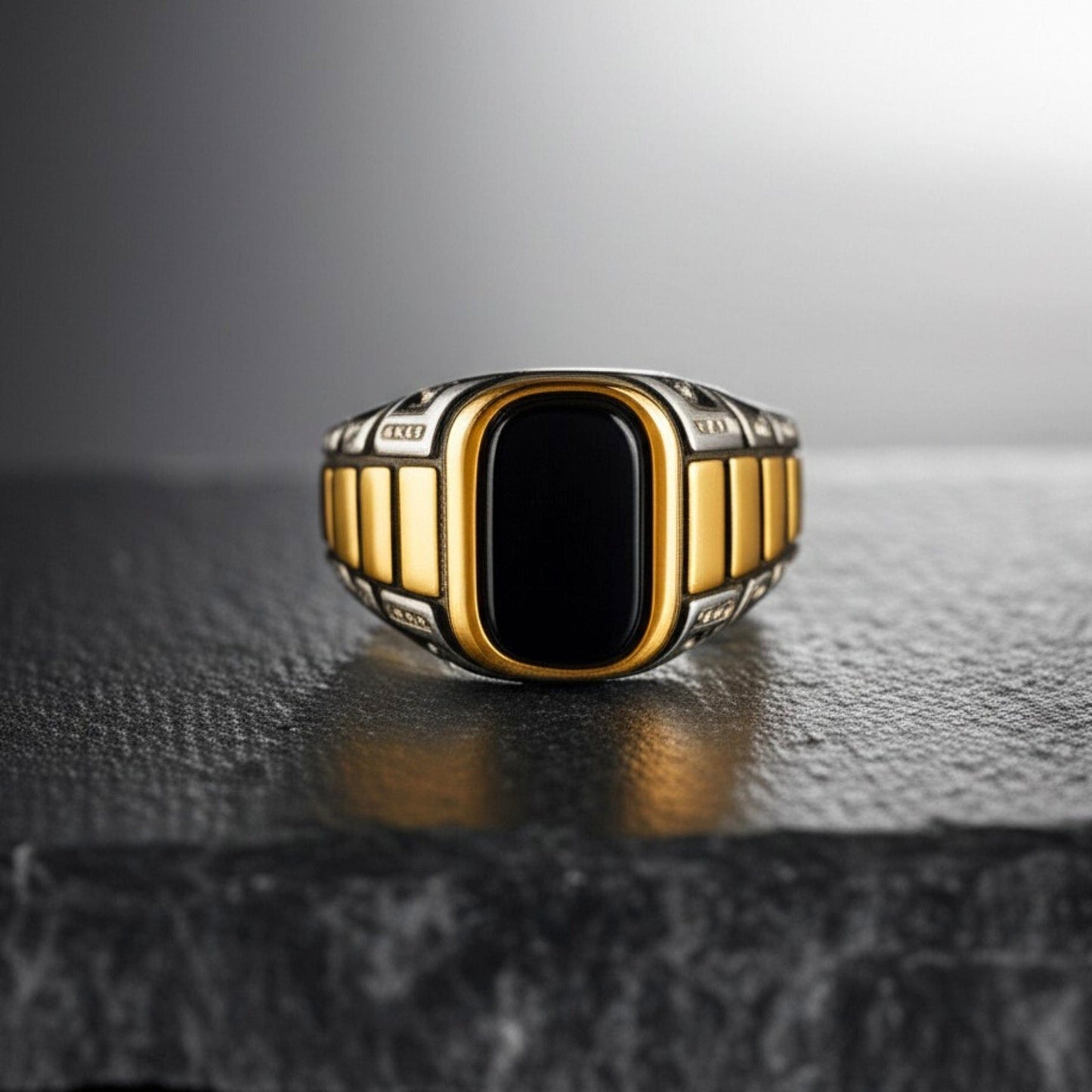 THE MEN THING Rings Royal Series - IMPERIUM LEGION RING - Pure Stainless Steel Men’s Steel-Gold-Plated Ring – Statement Luxury Jewelry (Size : 17-22-27)