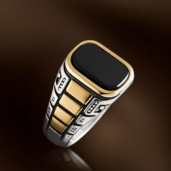 Royal Series - IMPERIUM LEGION RING - Pure Stainless Steel Men’s Steel-Gold-Plated Ring – Statement Luxury Jewelry (Size : 17-22-27)