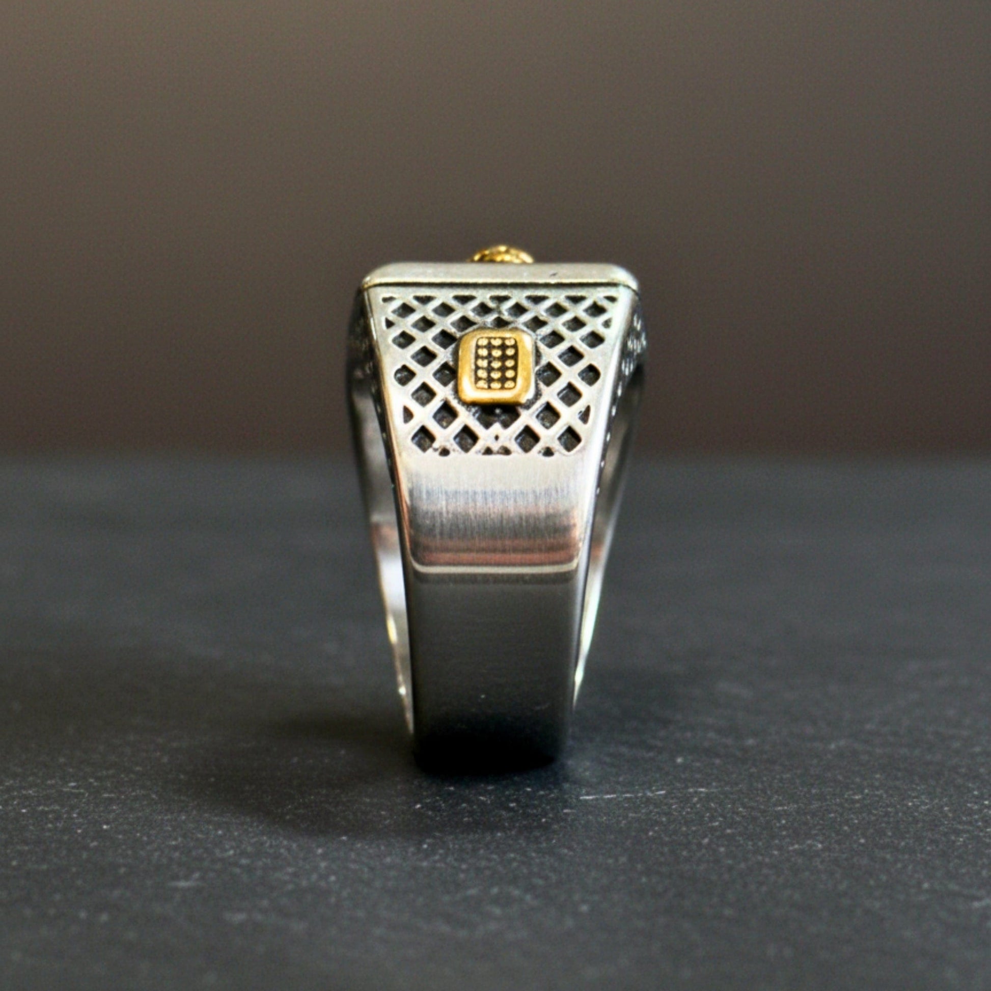 THE MEN THING Rings Royal Series - IMPERIUM LION RING - Pure Stainless Steel Men’s Gold-Plated Ring – Statement Luxury Jewelry (Size : 15-16-19-21-24-26)