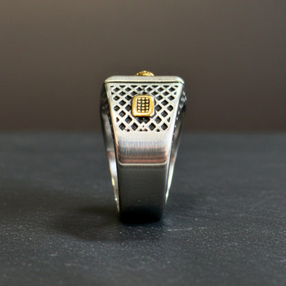 THE MEN THING Rings Royal Series - IMPERIUM LION RING - Pure Stainless Steel Men’s Gold-Plated Ring – Statement Luxury Jewelry (Size : 15-16-19-21-24-26)