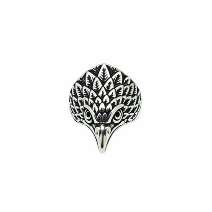 THE MEN THING Rings Royal Series - IRON HAWK RING - Pure Stainless Steel Men’s Steel-Plated Ring – Statement Luxury Jewelry (Size :15-18-20-25-26-28-30)