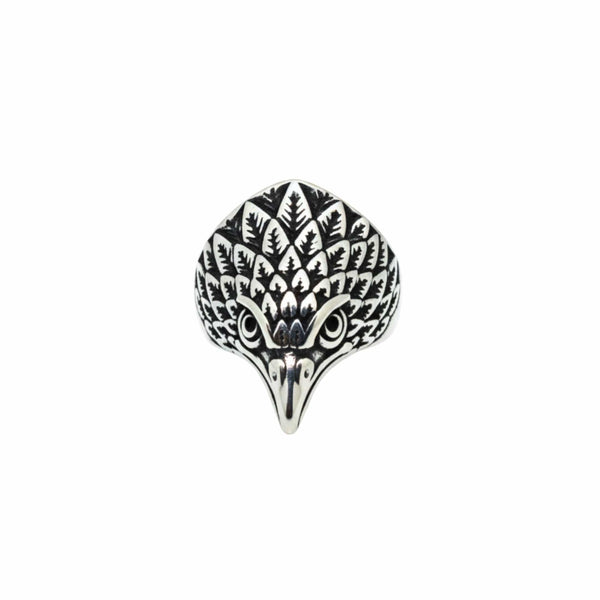 Royal Series - IRON HAWK RING - Pure Stainless Steel Men’s Steel-Plated Ring – Statement Luxury Jewelry (Size :15-18-20-25-26-28-30)