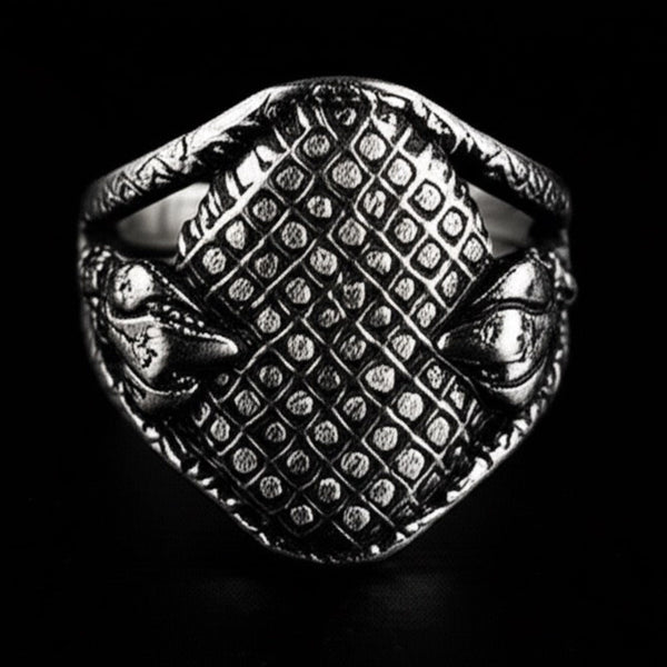 Royal Series - IRONCLUTCH RING - Pure Stainless Steel Men’s Silver-Plated Ring – Statement Luxury Jewelry (Size : -17-19-22-25-27)