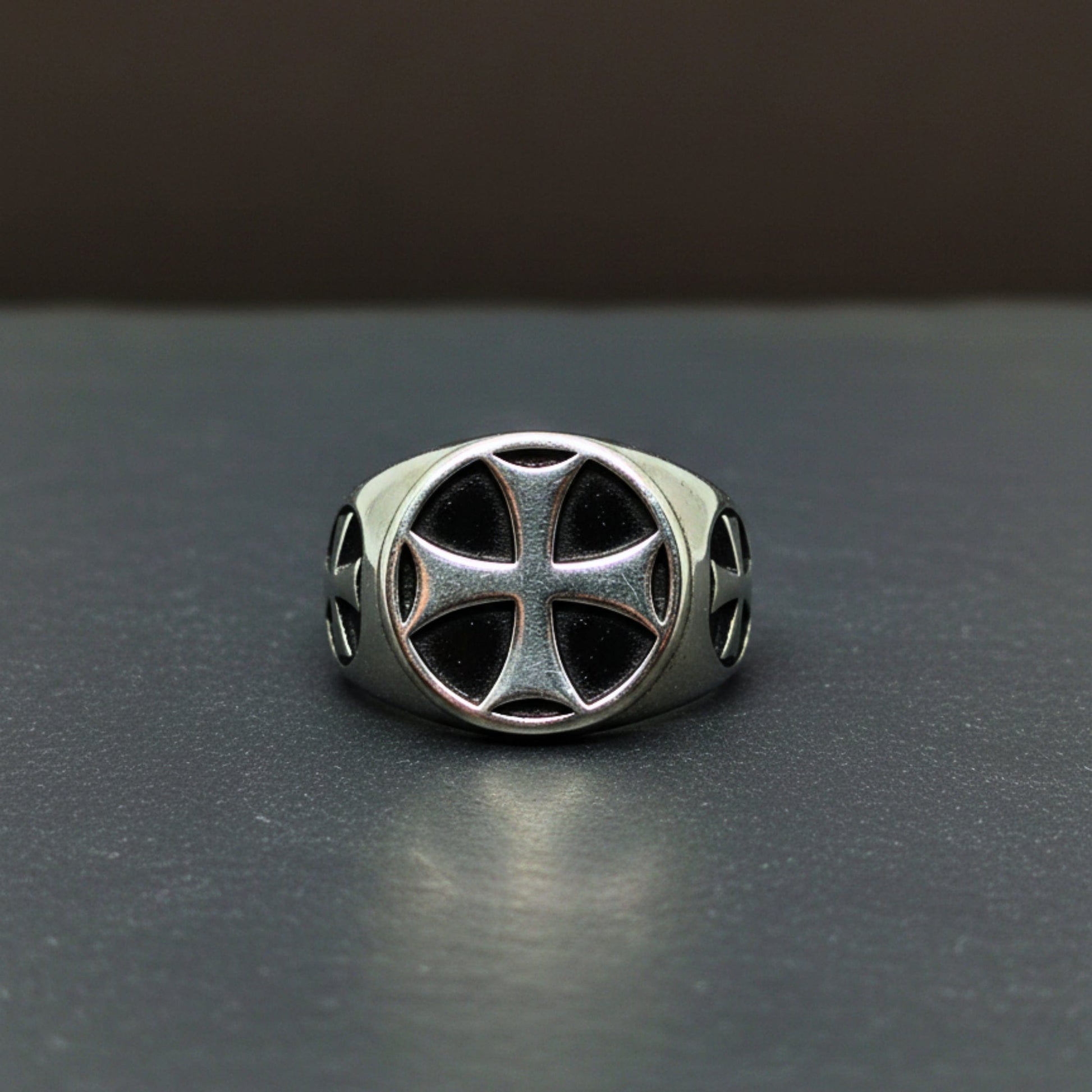 THE MEN THING Rings Royal Series - KNIGHT TEMPLAR RING - Pure Stainless Steel Men’s Steel-Plated Ring – Statement Luxury Jewelry (Size : 16-18-21-23-28-31)