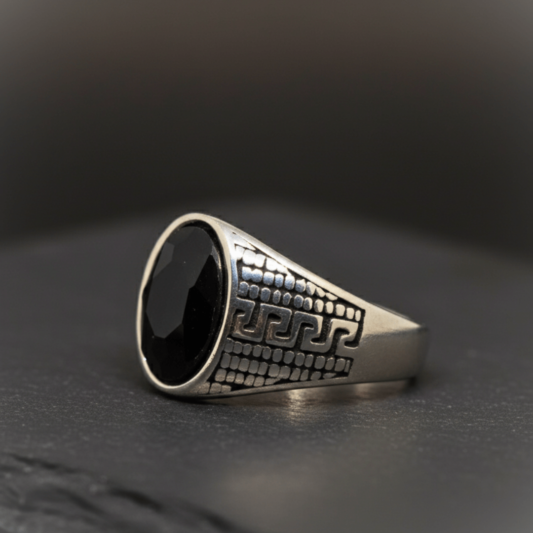 THE MEN THING Rings Royal Series - LABYRINTH KNIGHT RING- Pure Stainless Steel Men’s Steel-Plated Ring – Statement Luxury Jewelry (Size :15-18-20-21-23-27-28-30)