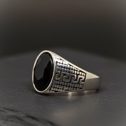 THE MEN THING Rings Royal Series - LABYRINTH KNIGHT RING- Pure Stainless Steel Men’s Steel-Plated Ring – Statement Luxury Jewelry (Size :15-18-20-21-23-27-28-30)