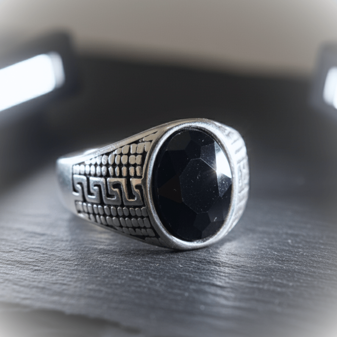 THE MEN THING Rings Royal Series - LABYRINTH KNIGHT RING- Pure Stainless Steel Men’s Steel-Plated Ring – Statement Luxury Jewelry (Size :15-18-20-21-23-27-28-30)