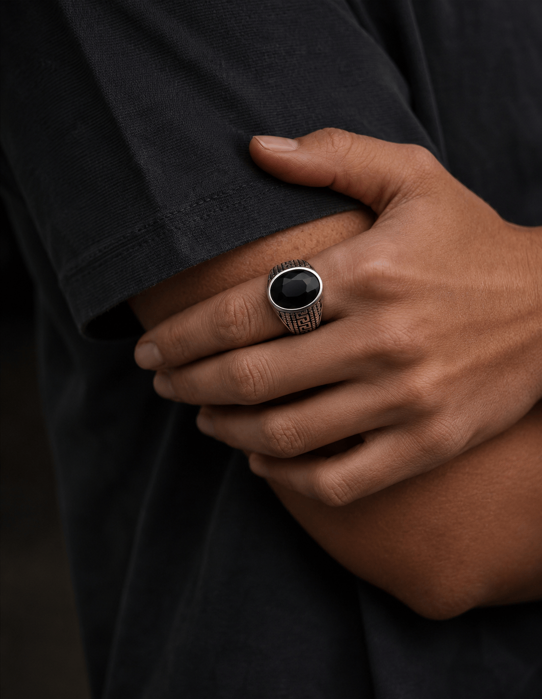 THE MEN THING Rings Royal Series - LABYRINTH KNIGHT RING- Pure Stainless Steel Men’s Steel-Plated Ring – Statement Luxury Jewelry (Size :15-18-20-21-23-27-28-30)